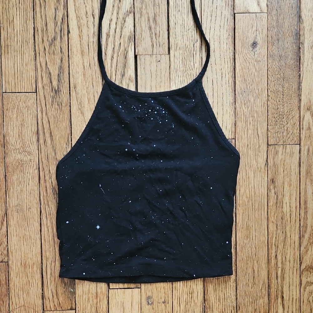 John Galt Sub Brand Brandy Melville Halter Accent Stars Neck Women's Top